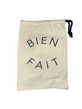 Bien Fait French Canvas Drawstring Gift Bag Pouch Well Done Storage 7.5" x 5.5"